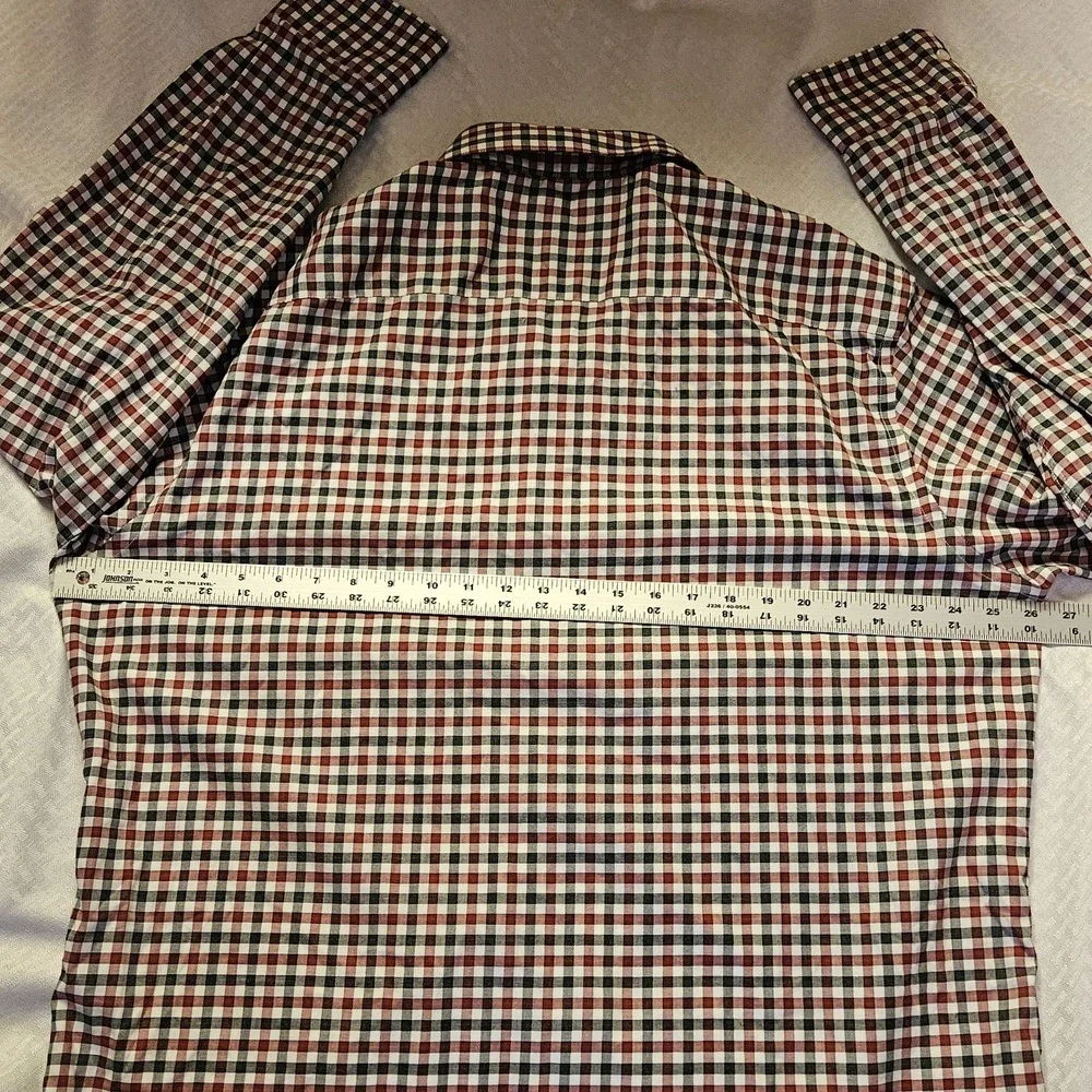 Egara Men's Red White Black Plaid Long Sleeve Button-down Shirt In Size XXL. 2XL